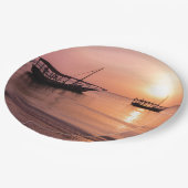 ザンジバルの夕日 ペーパープレート (アングル)