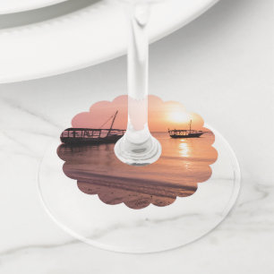 ザンジバルの夕日 ワイングラスタグ