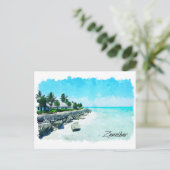 ザンジバルタンサニアトロピカルレトロヴィンテージトラベル ポストカード (スタンド正面)