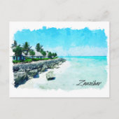 ザンジバルタンサニアトロピカルレトロヴィンテージトラベル ポストカード (正面)