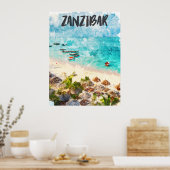 ザンジバルタンサニアヴィンテージトラベル ポスター (キッチン)
