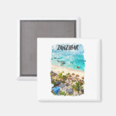 ザンジバルタンサニアヴィンテージトラベル マグネット (正面/裏面)