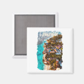 ザンジバルタンサニア海パームツリーバケーション マグネット (正面/裏面)