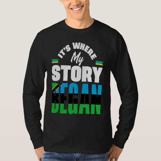 ザンジバル ザンジバリ ザンジバルの旗 私の物語の始まりの地 Tシャツ (正面)