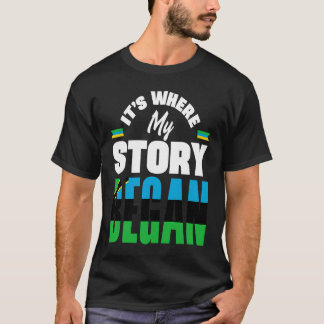 ザンジバル ザンジバリ ザンジバルの旗 私の物語はここから始まった Tシャツ