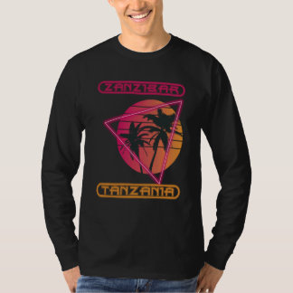 ザンジバル タンザニア レトロ ヤシの木 海 旅行 S Tシャツ