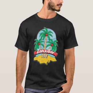 ザンジバル ヤシの木 ビーチ サーフィン お土産 ビーチ 旅行 Tシャツ