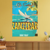 ザンジバル・ヴィンテージ旅行ポスター キャンバスプリント (インサイチュ (リビング))