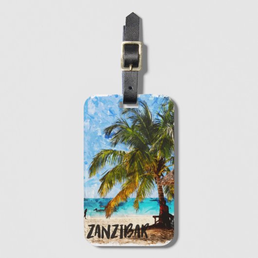 ザンジバーアフリカ熱帯ビーチ旅行 ラゲッジタグ (正面縦)