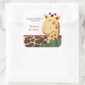 ザンジバージャングルキリンプリントスクエアお気に入りステッカー スクエアシール (バッグ)