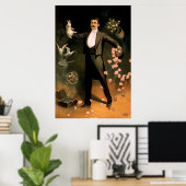 ザンジヒのウサギとバラ ポスター (ホームオフィス)