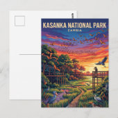 ザンビアのカサンカ国立公園 ポストカード (正面/裏面)