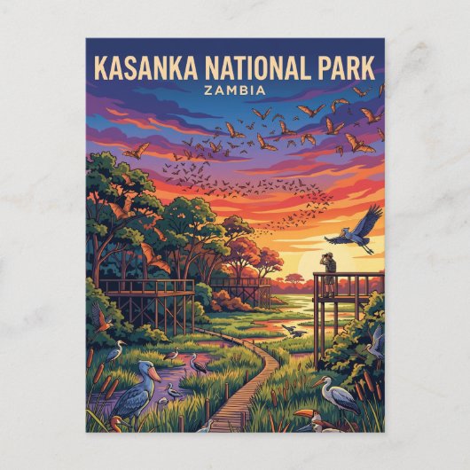 ザンビアのカサンカ国立公園 ポストカード (正面)