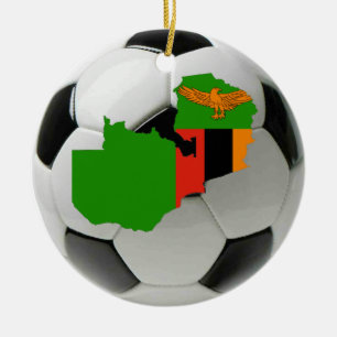 ザンビアのフットボールのサッカーのオーナメント セラミックオーナメント
