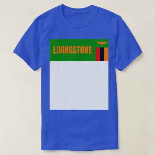 ザンビアのリビングストーンシティ国旗 Tシャツ (デザイン正面)