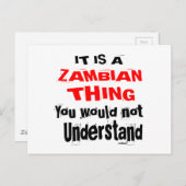 ザンビアの事デザイン ポストカード (正面/裏面)