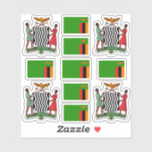 ザンビアの国民記号/武器と旗のコート シール (シート)