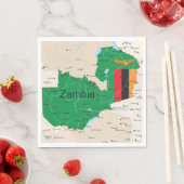 ザンビアの地図 スタンダードランチョンナプキン (インサイチュ)
