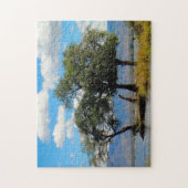 ザンビアの山と湖。 ジグソーパズル (縦)