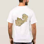 ザンビアの旗および地図のTシャツ Tシャツ (裏面)