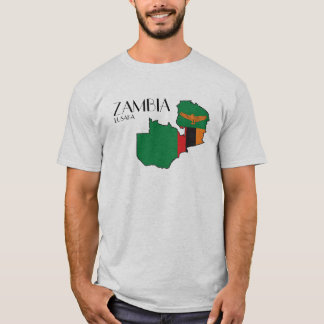 ザンビアの旗の地図のワイシャツ Tシャツ