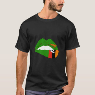 ザンビアの旗 ザンビアのルーツ リップ ザンビアの誇り ザンビ Tシャツ