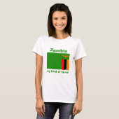 ザンビアの旗+地図+テキストTシャツ Tシャツ (正面フル)