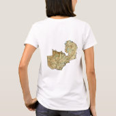 ザンビアの旗+地図+テキストTシャツ Tシャツ (裏面)