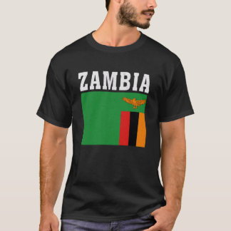ザンビアの旗 愛国心 国民の根源 お土産 ロング Tシャツ