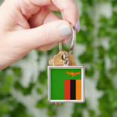 ザンビアの旗Keychain キーホルダー (手)