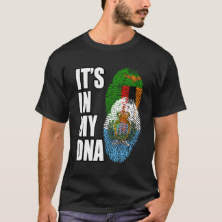ザンビアクアンドサンマリネスミックス伝統Dnaフラグ Tシャツ