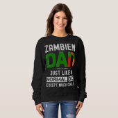 ザンビアパパファーザーズデイザンビア国旗の男性誕生日 スウェットシャツ (正面フル)