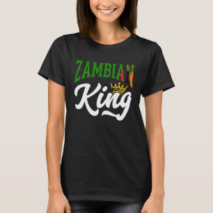 ザンビアンキングザンビアンザンビア国旗 Tシャツ