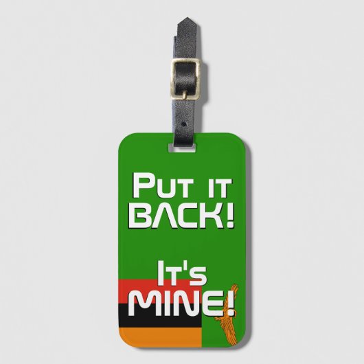 ザンビア国旗おもしろい国 ラゲッジタグ (正面縦)