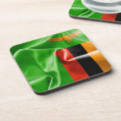ザンビア国旗のドリンクコースター コースター (左側)