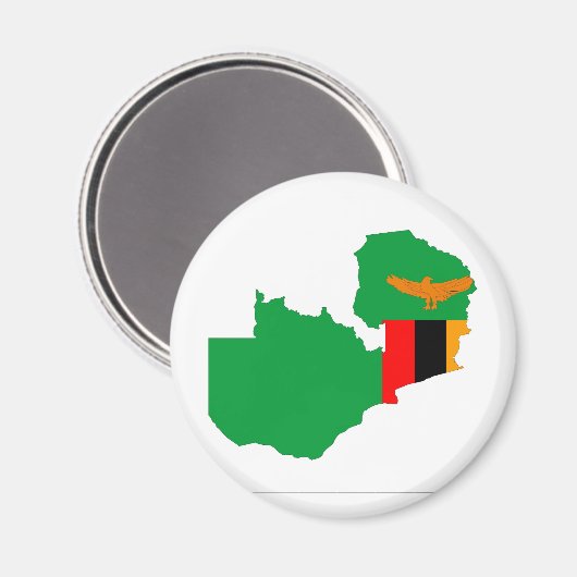 ザンビア国旗の地図の図形の記号 マグネット (正面/裏面)