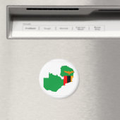 ザンビア国旗の地図の図形の記号 マグネット (インサイチュ (食洗機))