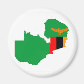 ザンビア国旗の地図の図形の記号 マグネット (正面)