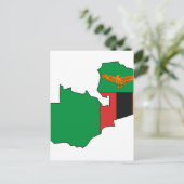 ザンビア国旗の地図 ポストカード (スタンド正面)