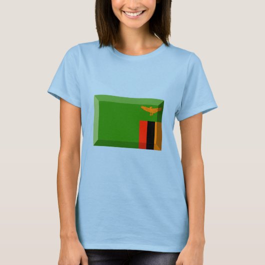 ザンビア国旗の宝石 Tシャツ (正面)