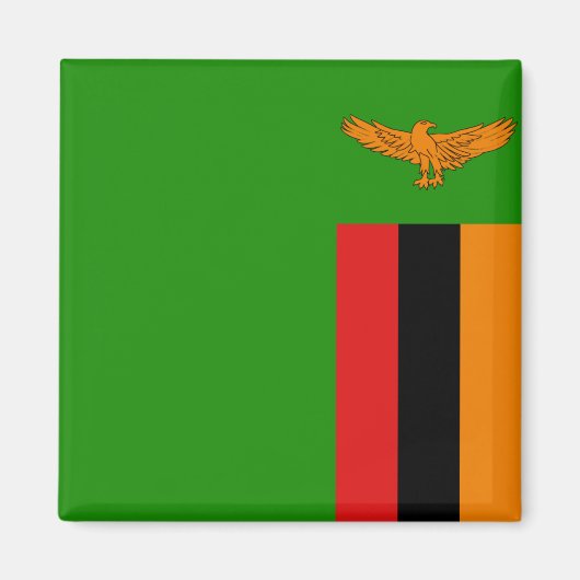 ザンビア国旗の磁石 マグネット (正面)