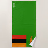 ザンビア国旗の素晴らしい愛国心 ビーチタオル (正面)