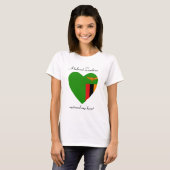 ザンビア国旗スウィートハートTシャツ Tシャツ (正面フル)