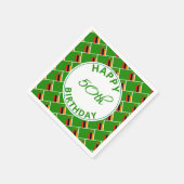 ザンビア国旗ハッピー50誕生日カスタマイズ紙 スタンダードカクテルナプキン (角)