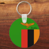 ザンビア国旗&ザンビアの休日,愛国者/スポーツ キーホルダー (正面)