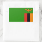 ザンビア国旗、ザンビア国旗 長方形シール (バッグ)