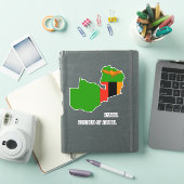 ザンビア国旗 チャーミングな愛国心マップ シール (iPadカバー)