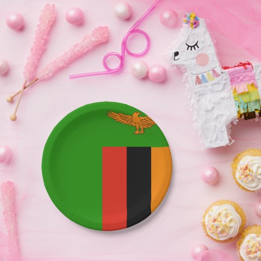 ザンビア国旗 ペーパープレート (パーティー)
