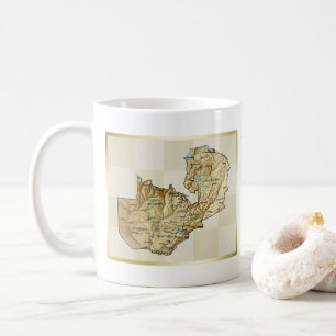 ザンビア国旗+地図マグ コーヒーマグカップ