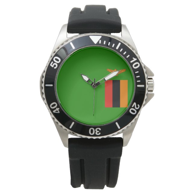 ザンビア国旗 腕時計 (正面)